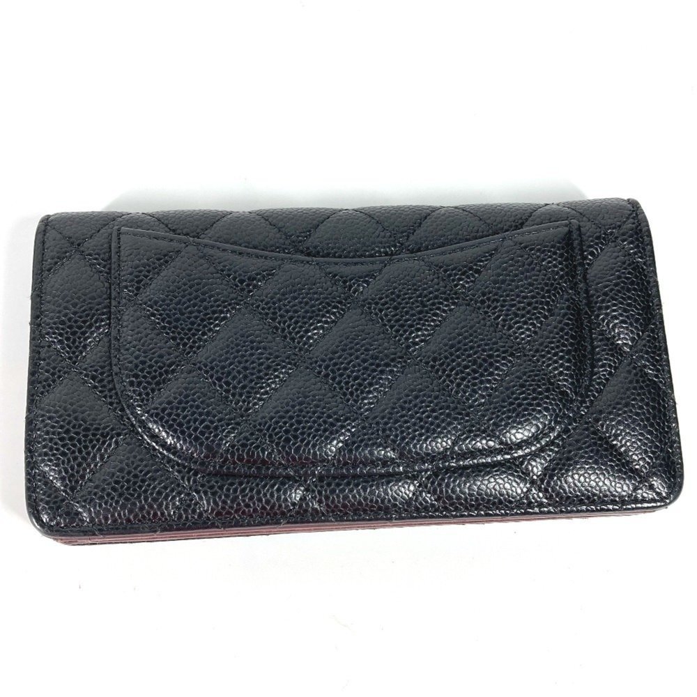 CHANEL Authentic Black Caviar Leather Logo Wallet - Picture 7 of 16